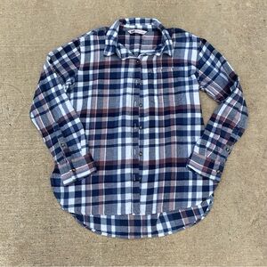 SO Plaid Button Up Shirt Blue Pink White XS NWOT